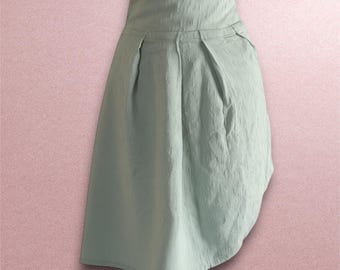 Women's Handmade Mint Green High Waisted Skirt