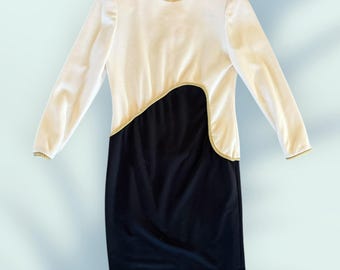 Women's Vintage 1980's/1990's David Warren Color Block Dress