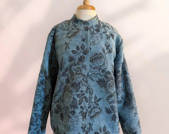 Women’s Vintage 1990’s Light Blue Jaquard Jacket