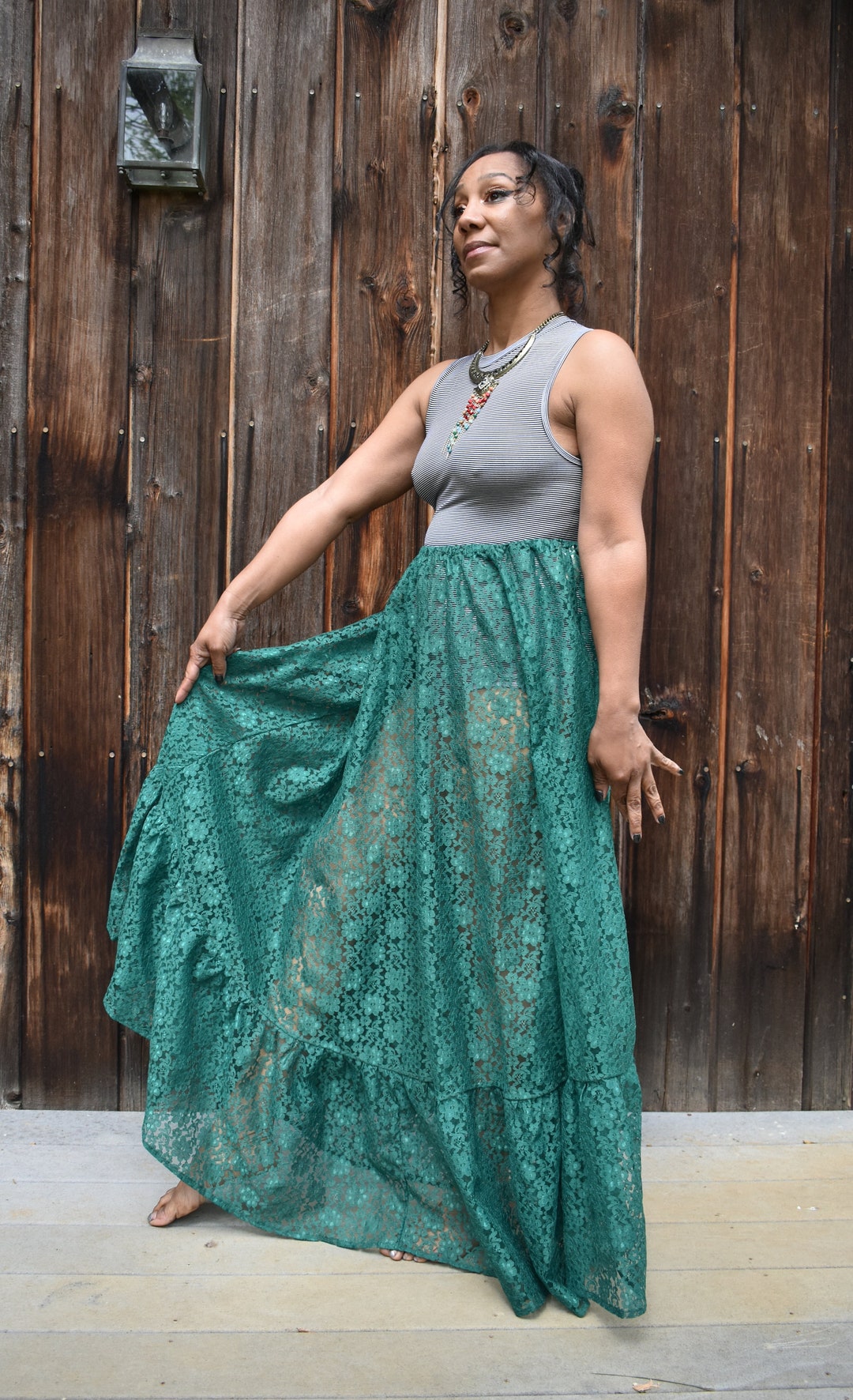 Women's Vintage Sheer Lace Skirt Medium M Etsy