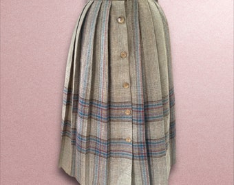 Women's Vintage 1970/1980’s Front Button Wool Skirt