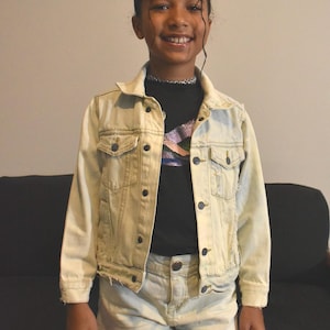 Kids Upcycled Denim Jacket 7/8