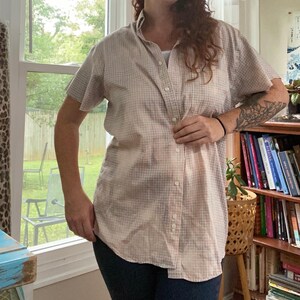 Unisex Upcycled Short sleeve Collared Shirt