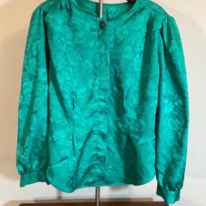 Vintage 1980’s Turquoise Front Button Blouse