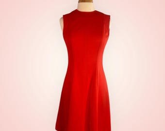 Women's Vintage 1960's Red Princess Seam Dress