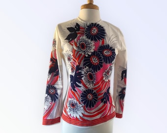 Women's Vintage 1960's Mod Floral Top