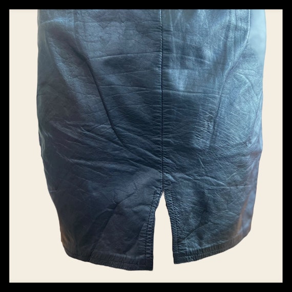 Vintage 1980’s Women’s Winlit Black Leather Skirt - image 5