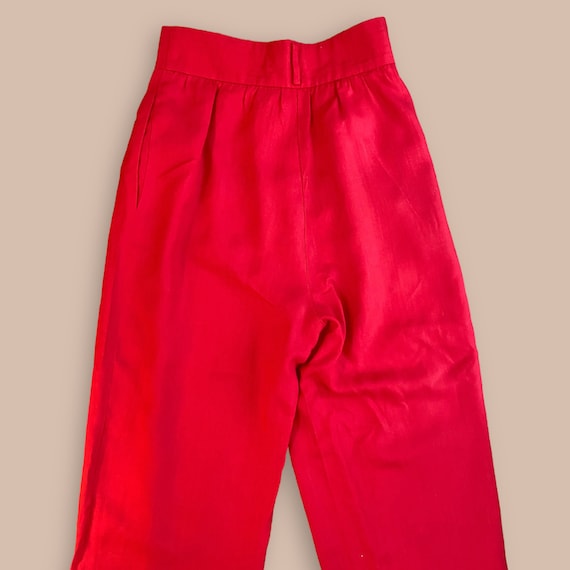 Women's Vintage Red Linen Trousers - image 7