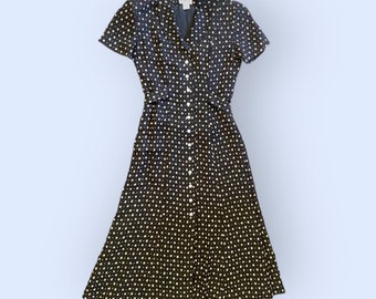 Vintage 1980’s Women’s Black and Tan Dress