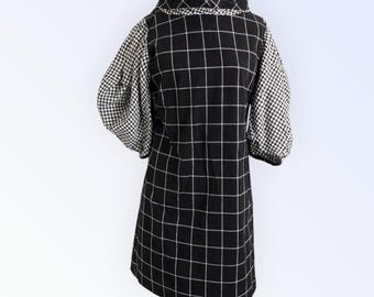 Women’s Handmade Black and White Statement Dress