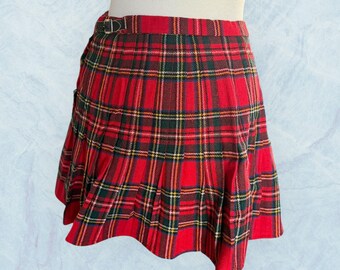 Women's Vintage 1970's Red Tartan Kilt