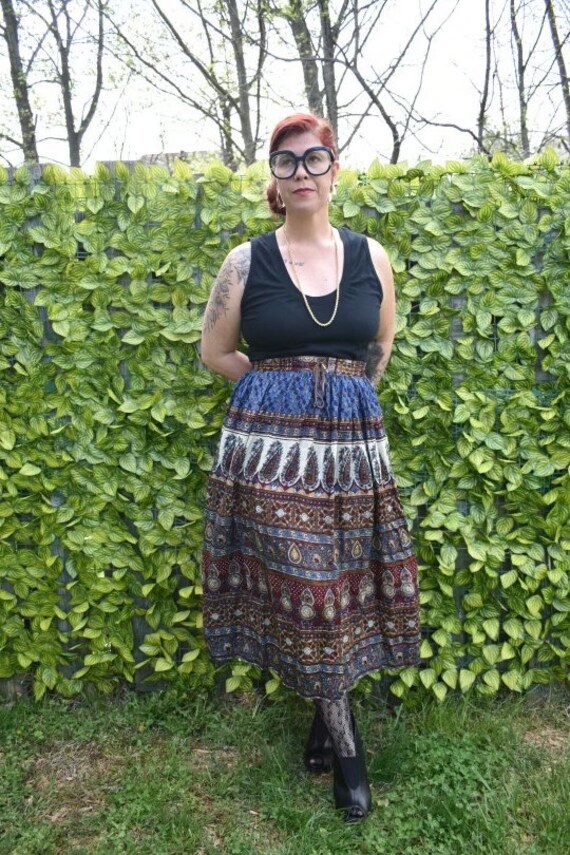 Vintage 1980’s Tribal/Paisley Knee Length Skirt