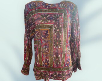 Women’s Vintage 1980's Flowered Peasant Blouse