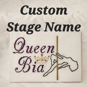 Custom Stage Name Cross Stitch