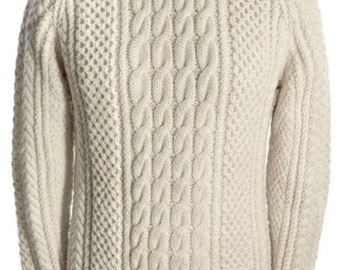 Hand knit Irish Aran sweater