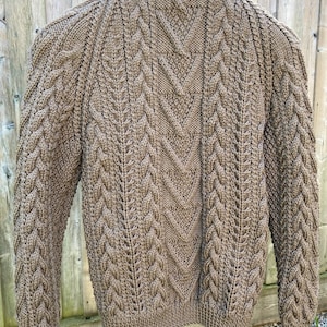 Hand Knit Aran Sweater - Etsy