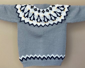 Child's Penguin patterned Nordic sweater