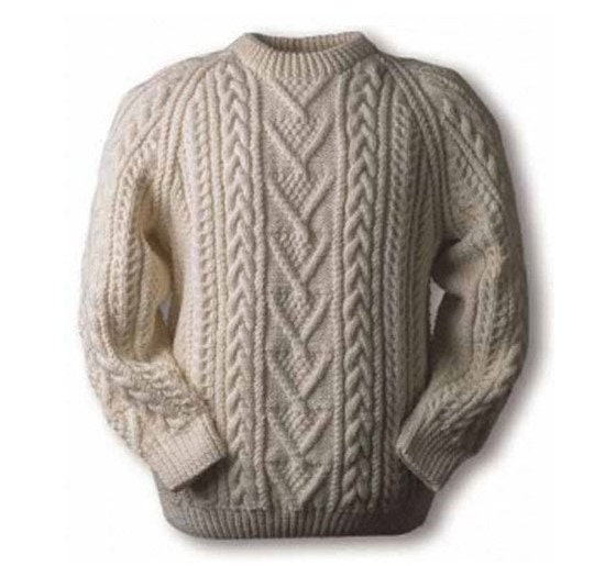 Hand Knit Aran Sweater Etsy