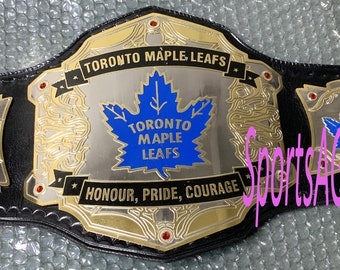Toronto Maple Leafs Wrestling Championship Belt Dual Gold Plated Adult Title Belt