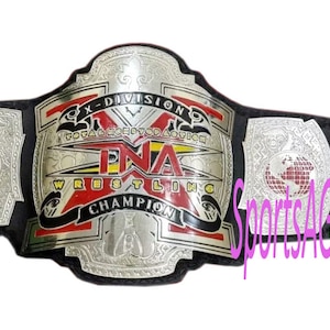 TNA X Division Wrestling Championship Belt Adult Size Silver Plated