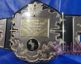 AWA World Heavyweight Wrestling Championship Belt 4mm Zinc Dual Gold Plated