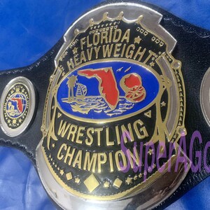 Florida Heavyweight Wrestling Championship Belt 4mm Zinc Plated