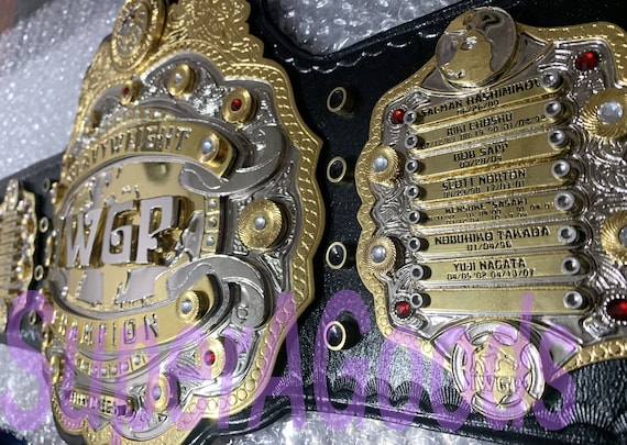 IWGP V4 Heavyweight Wrestling Championship Belt 4mm Zinc Dual Gold