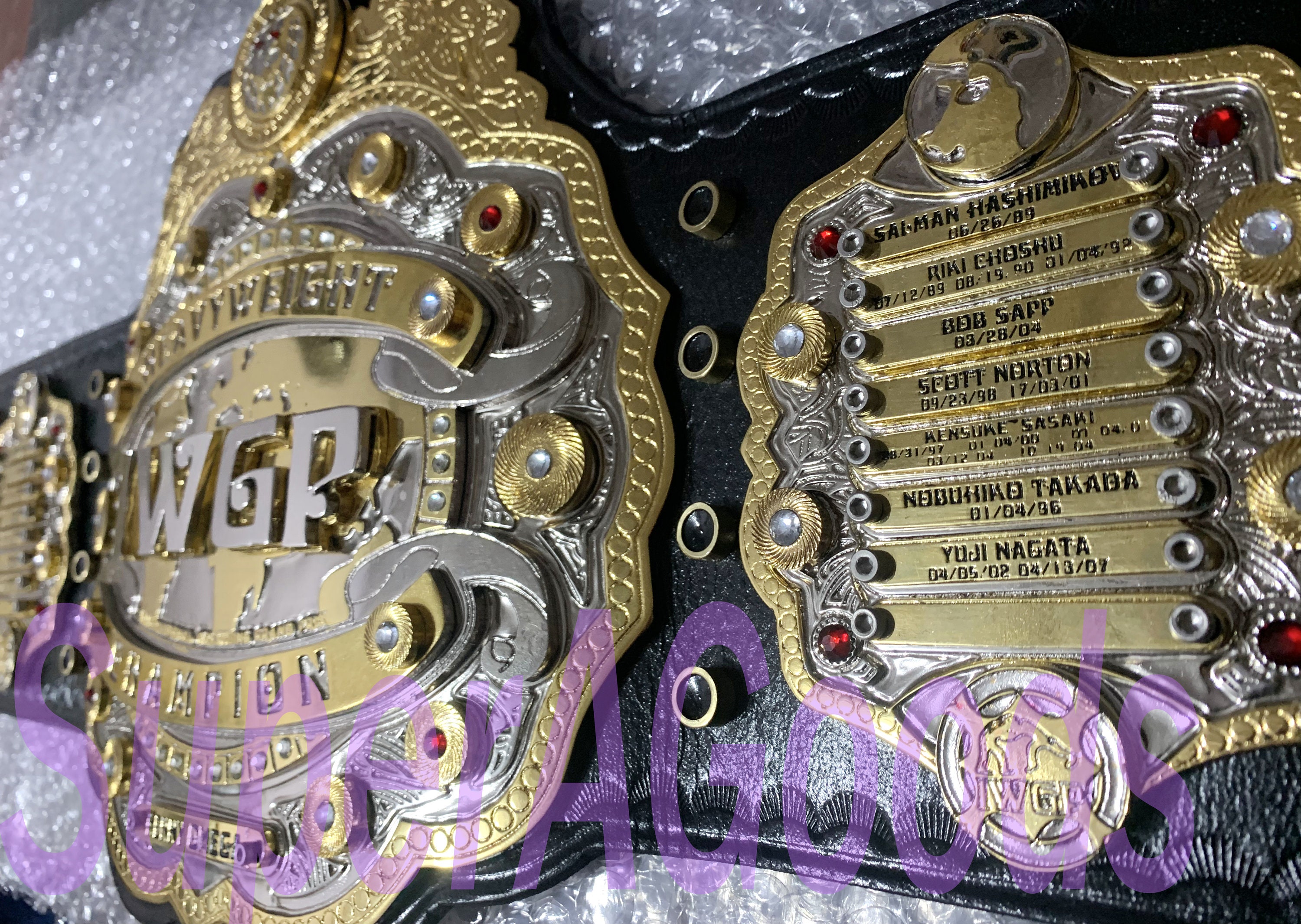 IWGP V4 Heavyweight Wrestling Championship Belt 4mm Zinc Dual Gold