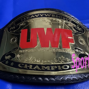 UWF Universal Wrestling Federation Championship Belt Leather Strap Adult Size