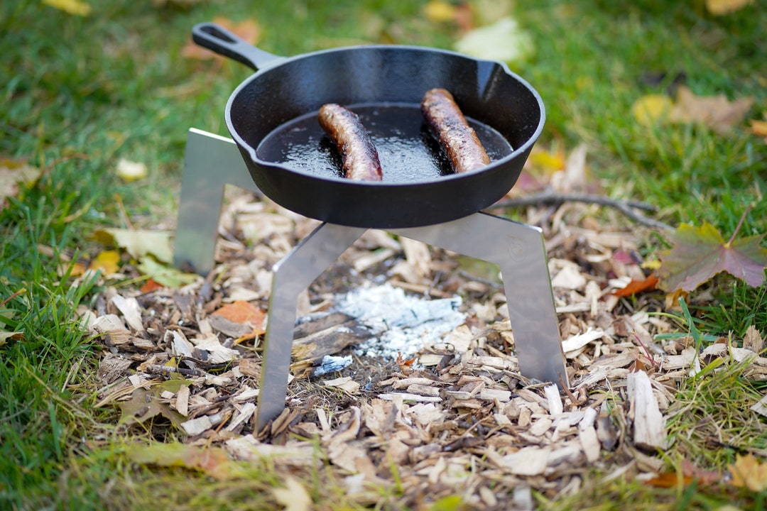 Firepit Trivet Pot Stand. Stainless. A Portable Collapsible Campfire