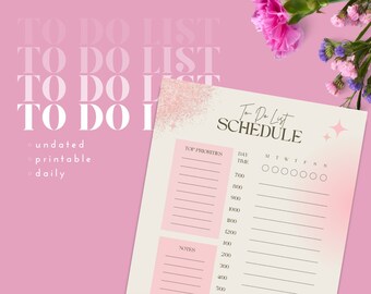 Printable To Do List - Daily Schedule