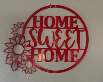 Home Sweet Home Metal Sign | Personalized Gift | Housewarming Gift | Metal Initial Sign | Metal Home Sweet Home outdoor