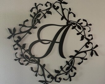 Monogram | Metal Sign | Personalized Gift | Housewarming Gift | Metal Initial Sign | Monogram Circle | Metal Letters outdoor
