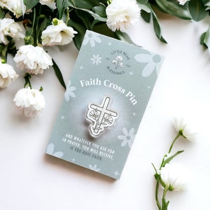 Faith Cross Pin, Cute Christian Pin