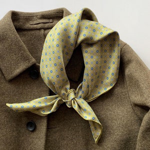 Silk twill bandana square, men women neckerchief scarf, silk head wrap hair wrap headscarf hairscarf head band, mulberry silk neckscarf