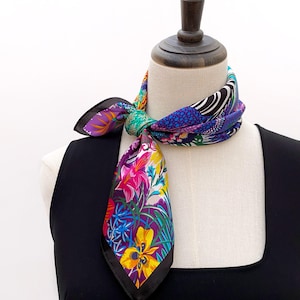 100% Maulbeerseidenschal, Seidenbandana, Seidenpferdeschwanzschal, Haarschal, Stirnband-Kopftuch, quadratisches Halstuch, Damen-Halstuch aus reiner Seide