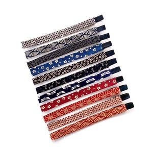 Bandeaux fins en coton japonais, bandeaux pour cheveux en tissu
