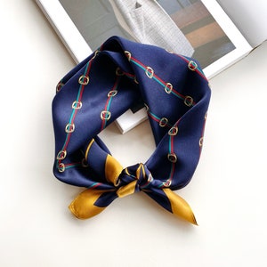 100% silk scarf for hair, silk head scarf, silk bandana, square scarf for women, mens neck scarf, silk neckerchief, geometric pattern