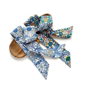 Handmade Liberty cotton ponytail scarf, Head scarf for women, hair scarf headband, Hairband tie, Long skinny scarf, Handbag Purse scar