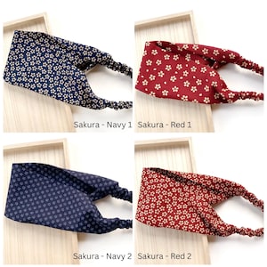 Handmade Japanese cotton yoga headband, elastic hair band image 7