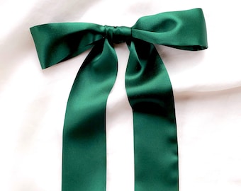Mulberry Silk Skinny Scarf | Forest Green Bridal Ribbon | Slim Hair Bow & Neck Tie