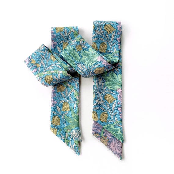 Handgefertigte Liberty Seide dünne Schal, Handtasche Schal Bogen