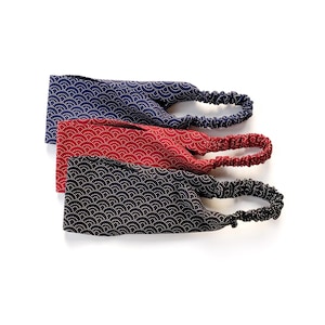 Handmade Japanese cotton yoga headband, elastic hair band image 11