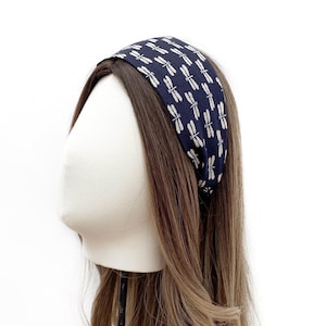 Handmade Japanese cotton yoga headband, elastic hair band image 5