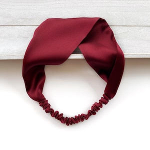 Handgemachtes flaches Stirnband aus reiner Seide, Frauen weiches dehnbares Maulbeerseide Stirnband, natürlich gefärbte Seide Boho Stirnbänder, elastisches Alltags Stirnband