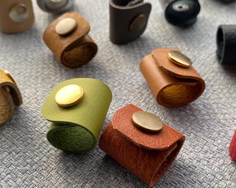 Handgemaakte leren sjaalring, sjaalschuif, sjaalgesp