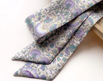 Liberty of London Silk Fabric Skinny Scarf for Handbag, Hair & Neck - Lodden Print