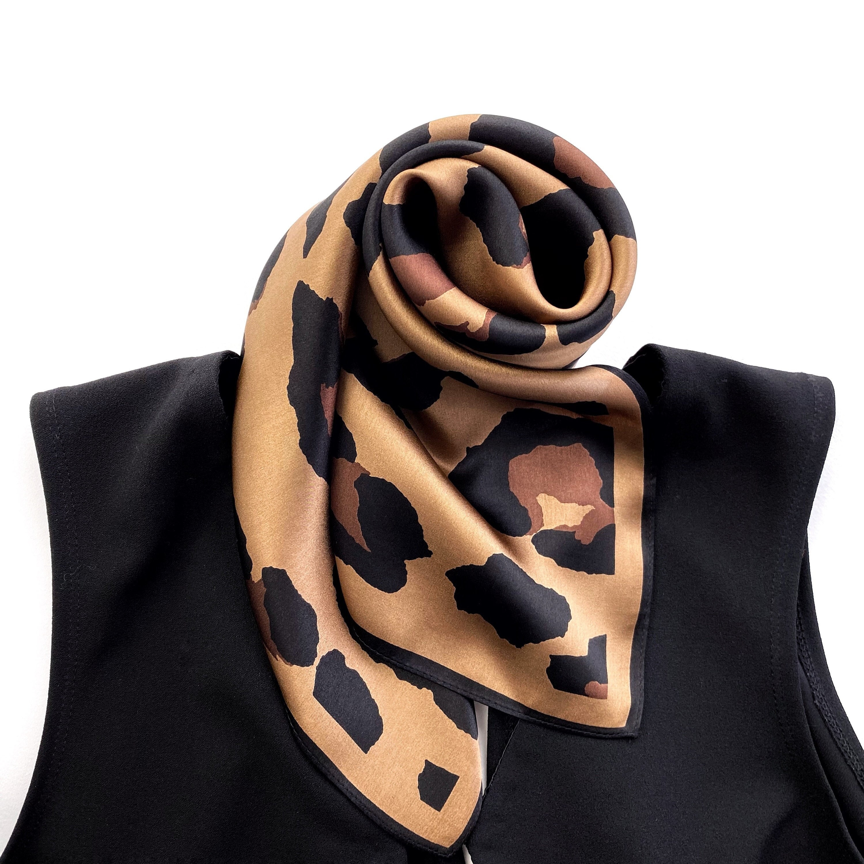 24” Custom Made Leopard Print Silk Scarf Pillow