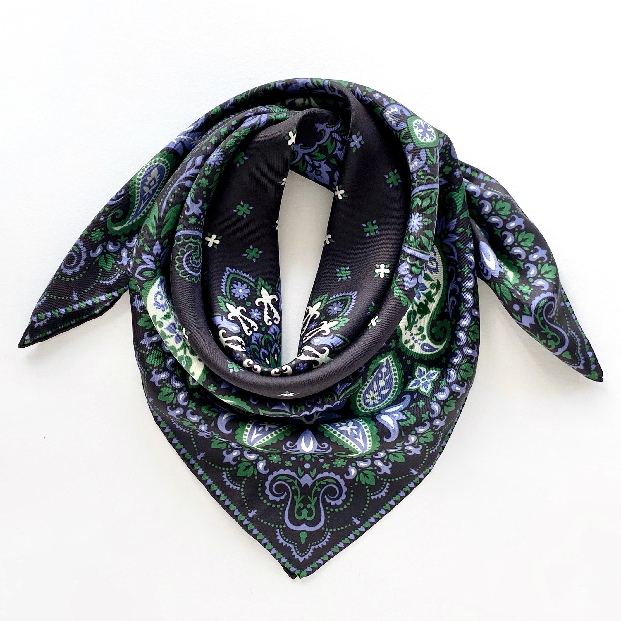 2 Pezzi Bandana In Raso 70x70cm - Stampa Paisley, Unisex, Per Capelli O Accessorio - Foto 5