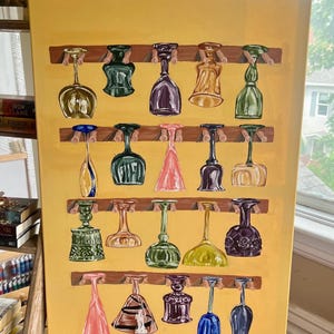オリジナルヴィンテージガラス製品アクリル絵画